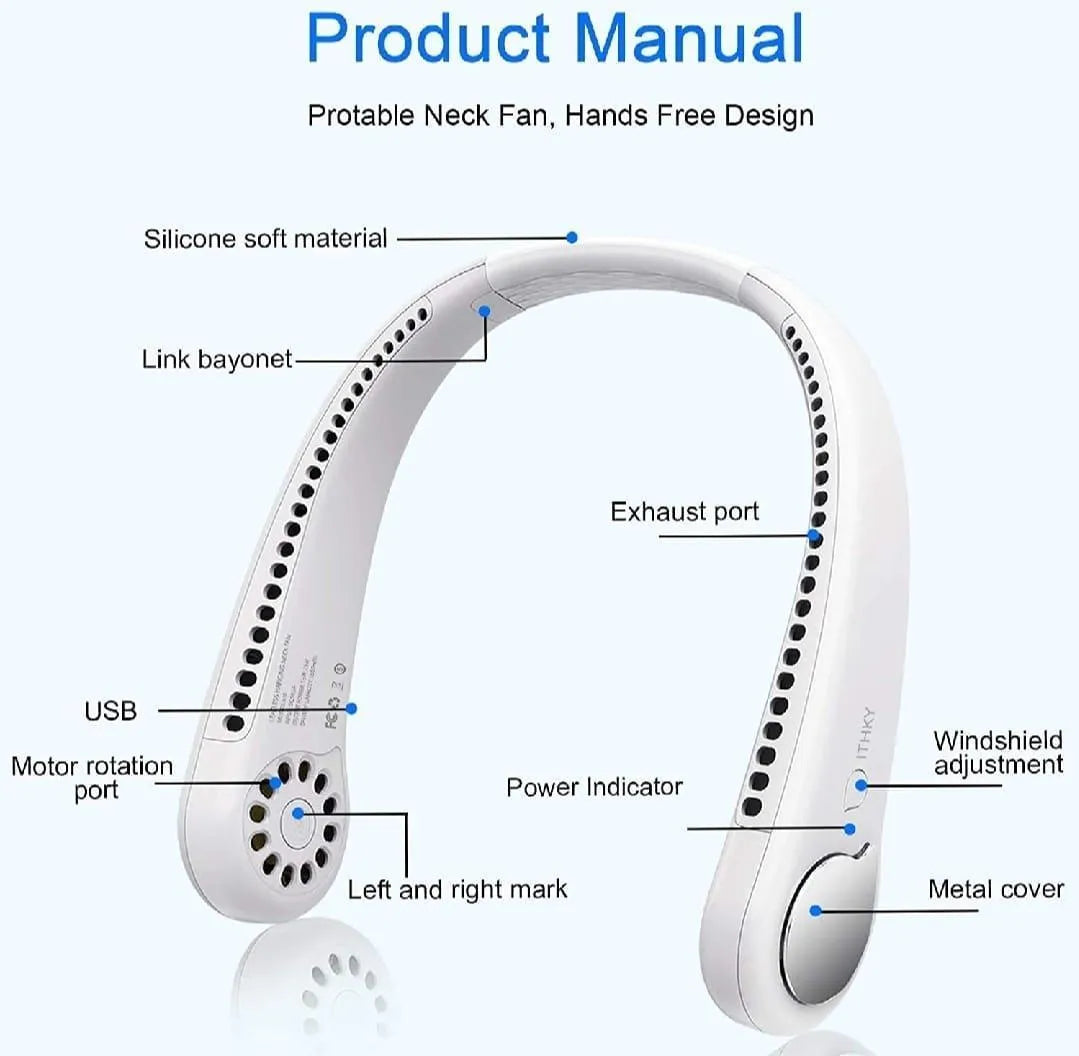 U- Shaped Rechargeable Neck fan