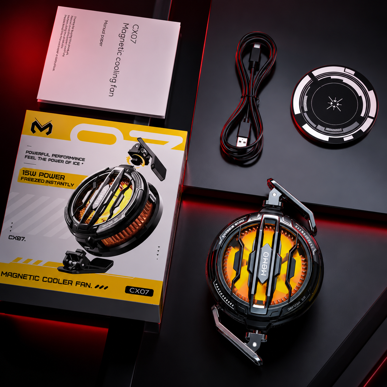 MEMO CX07 Mobile Phone Cooler | Magnetic Gaming Cooling Fan