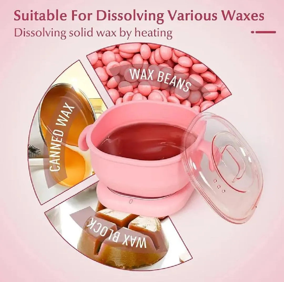 Portable Silicone Wax Heater Machine for Painless Hair Removal – Pink