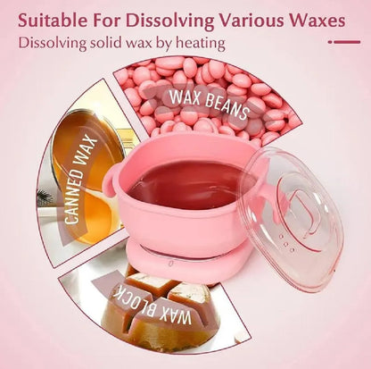 Portable Silicone Wax Heater Machine for Painless Hair Removal – Pink