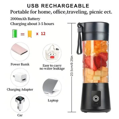 3 In 1 Portable Rechargeable Juicer Blender – 600ML Multifunction Smoothie Maker