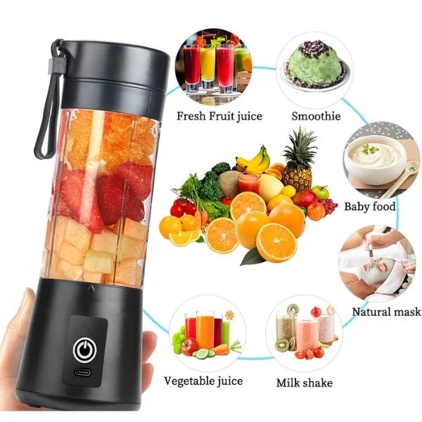 3 In 1 Portable Rechargeable Juicer Blender – 600ML Multifunction Smoothie Maker