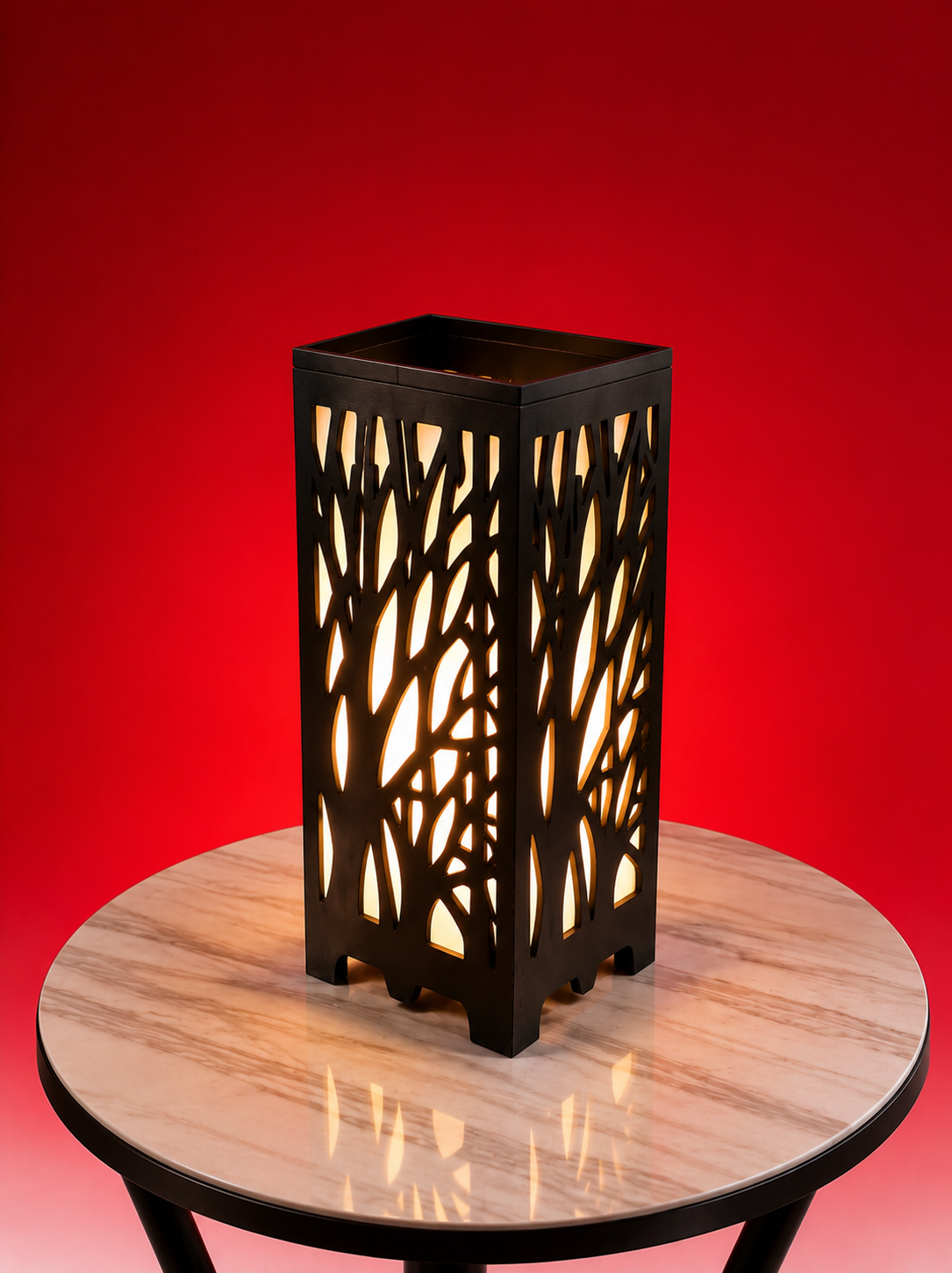 Modern MDF Golden Light Table Lamp – Elegant Black Decorative Bedside Lamp
