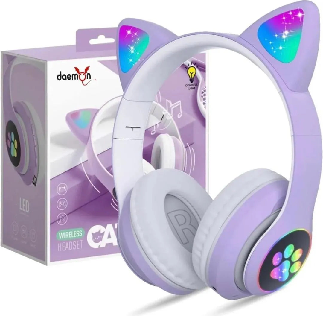 TANZAIR RGB Cat Ear Wireless Bluetooth Headphones – Cute Gaming Headset with HD Stereo Sound