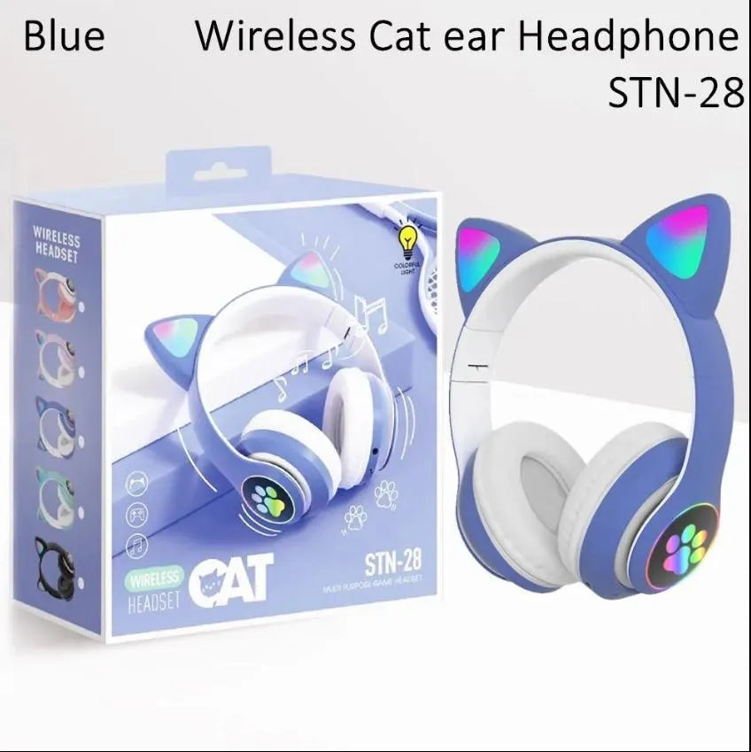 TANZAIR RGB Cat Ear Wireless Bluetooth Headphones – Cute Gaming Headset with HD Stereo Sound