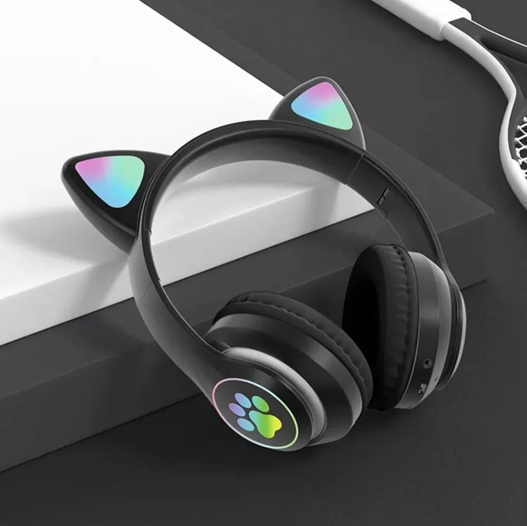TANZAIR RGB Cat Ear Wireless Bluetooth Headphones – Cute Gaming Headset with HD Stereo Sound